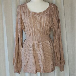 SHEIN Pink Cable Knit Blouse